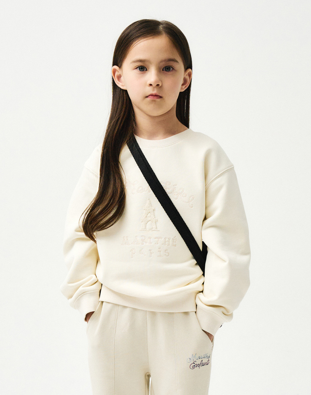 마리떼 키즈 마리떼 키즈 ENFANT EIFFEL EMBROIDERY SWEATSHIRT cream 착용컷