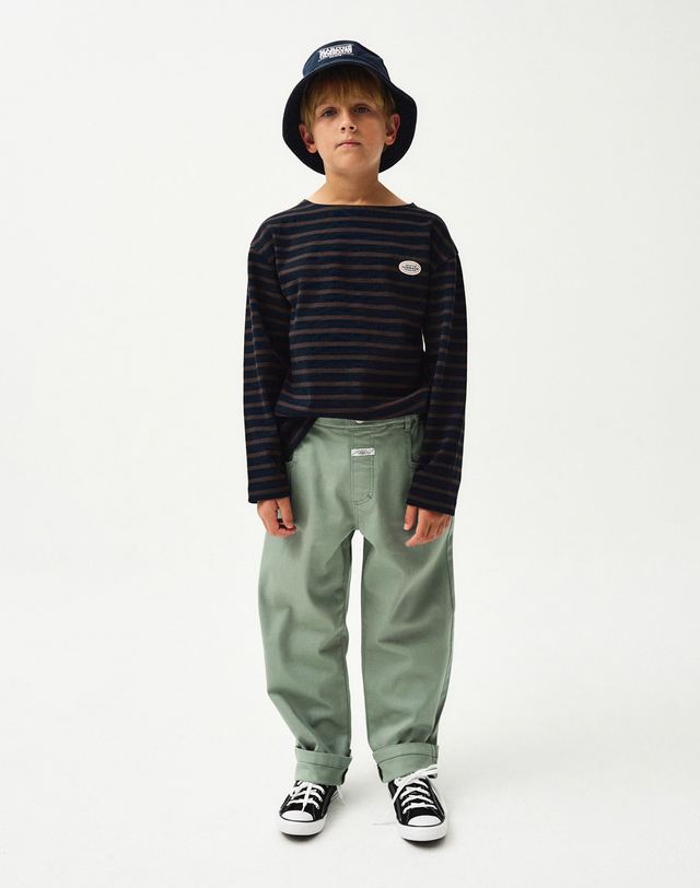 마리떼 키즈 마리떼 키즈 ENFANT COTTON BAGGIE PANTS khaki 착용컷
