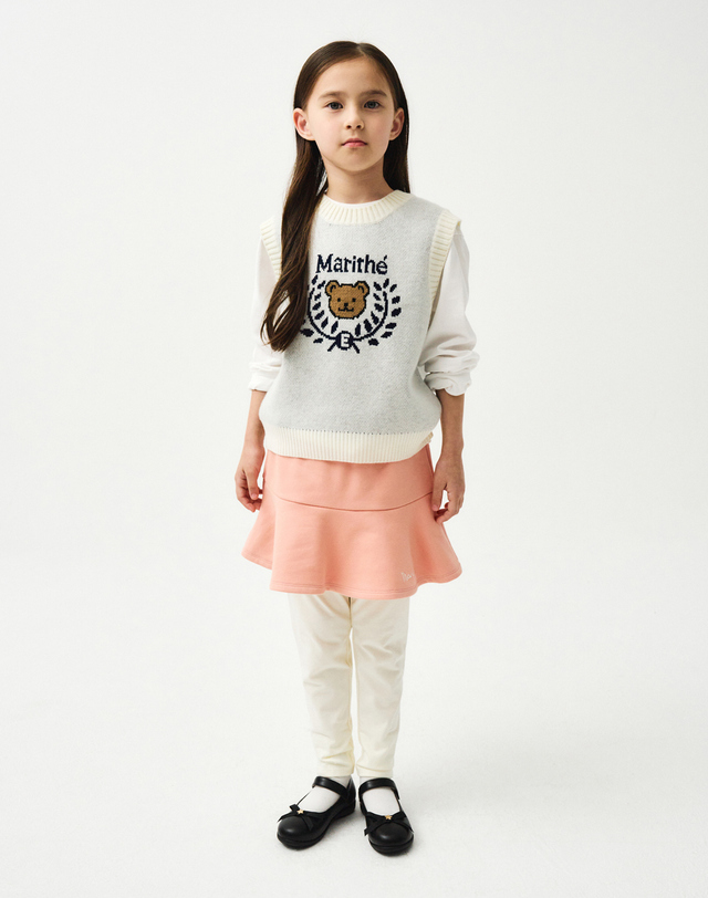 마리떼 키즈 마리떼 키즈 ENFANT W SKIRT LEGGINGS pink 착용컷