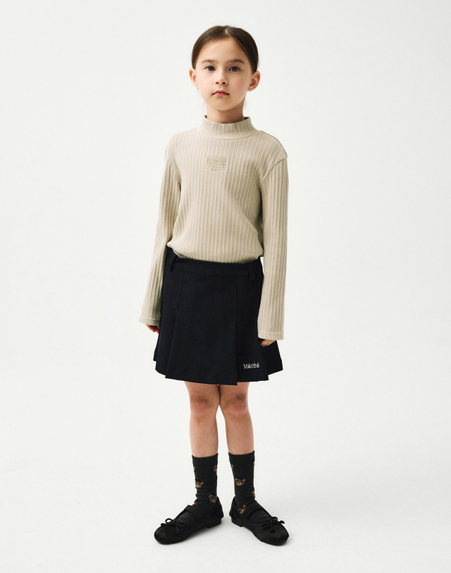 마리떼 키즈 마리떼 키즈 ENFANT W MARITHE LOGO TWILL SKIRT navy 착용컷