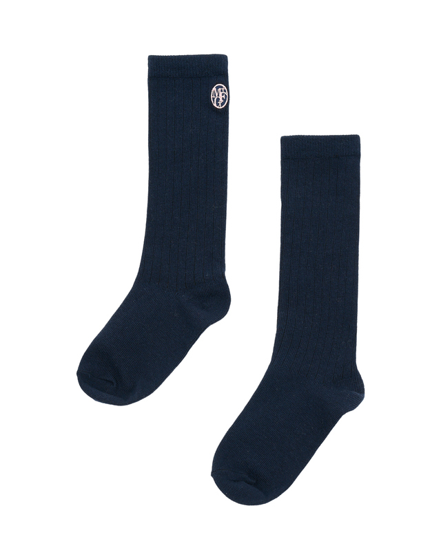 마리떼 키즈 마리떼 키즈 ENFANT CIRCLE LOGO KNEE SOCKS navy 착용컷