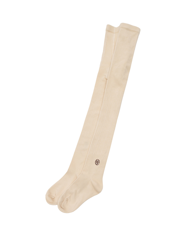 마리떼 키즈 마리떼 키즈 ENFANT CIRCLE LOGO STOCKING SOCKS light beige 착용컷