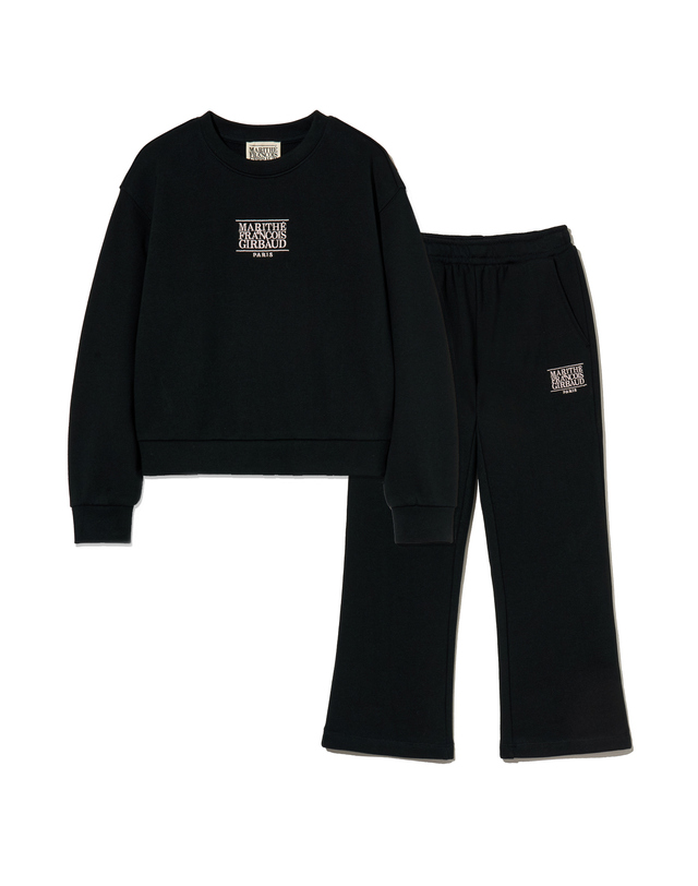 마리떼 키즈 마리떼 키즈 KIDS W CLASSIC LOGO CROP SWEAT SET-UP black 착용컷