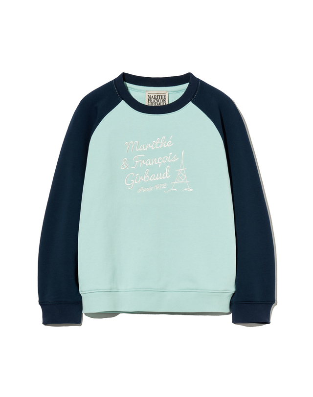 마리떼 키즈 마리떼 키즈 KIDS COLOR BLOCK RAGLAN SWEATSHIRT navy 착용컷
