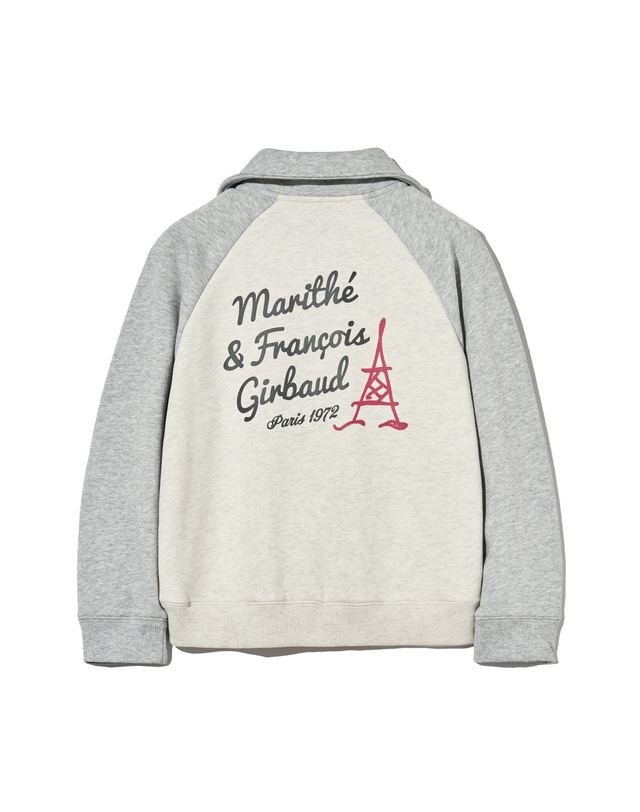 마리떼 키즈 마리떼 키즈 KIDS CONTRAST COLOR SWEAT ZIPUP heather gray 착용컷