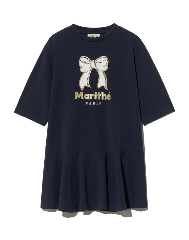 마리떼 키즈 마리떼 키즈 KIDS W 3/4 SLEEVE JERSEY ONEPIECE navy 착용컷