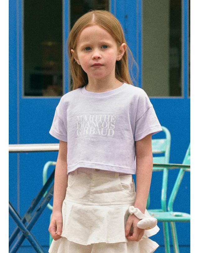 마리떼 키즈 마리떼 키즈 ENFANT W CLASSIC LOGO CROP TEE light purple 착용컷