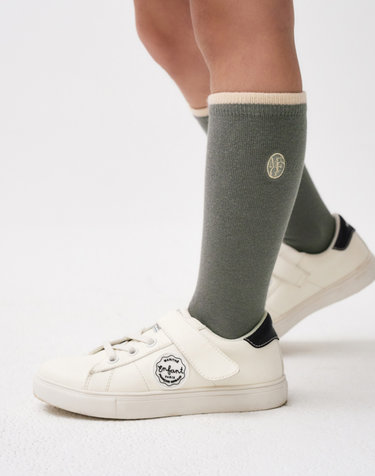 마리떼 키즈 KIDS W CIRCLE LOGO KNEE SOCKS gray