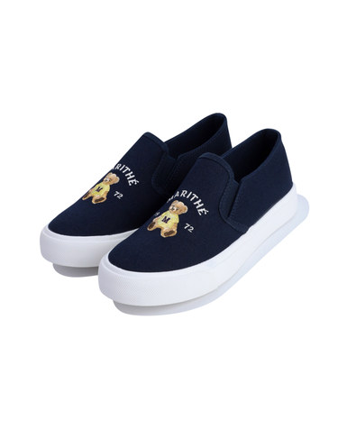 마리떼 키즈 KIDS BEAR COTTON SLIP-ON navy