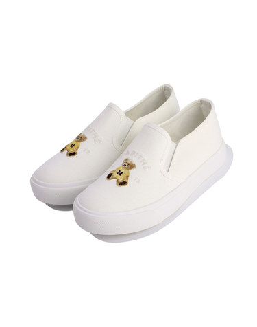 마리떼 키즈 KIDS BEAR COTTON SLIP-ON ivory