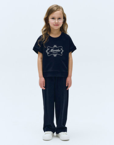 마리떼 키즈 KIDS W CROP SWEAT SET-UP navy