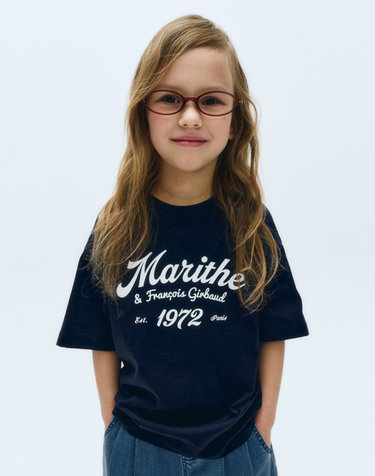 마리떼 키즈 KIDS LETTERLING OVERSIZED TEE navy