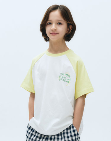마리떼 키즈 KIDS OVER FIT RAGLAN LOGO TEE yellow