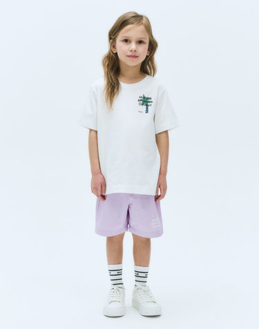 마리떼 키즈 KIDS TEE+WOVEN SHORTS SET-UP white