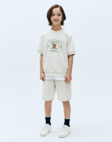 마리떼 키즈 KIDS HALF SWEAT SET-UP oatmeal