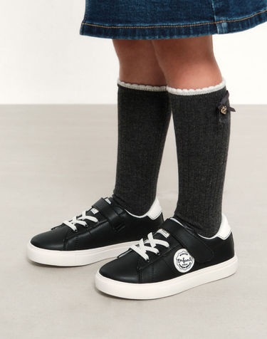 마리떼 키즈 KIDS W SCALLOP KNEE SOCKS charcoal