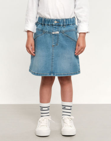 마리떼 키즈 KIDS W X-POCKET DENIM MINI SKIRT blue