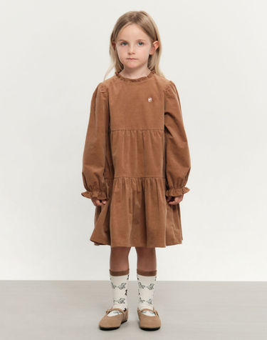 마리떼 키즈 KIDS W CORDUROY FRILL DRESS camel