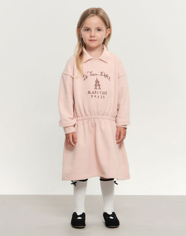 마리떼 키즈 KIDS W COLLAR SWEATSHIRT DRESS pink