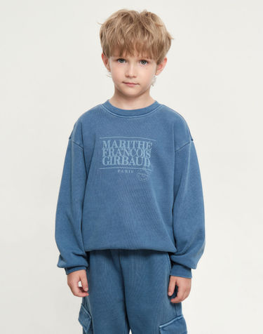 마리떼 키즈 KIDS DYEING SWEATSHIRT stone blue