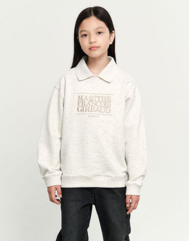마리떼 키즈 KIDS CLASSIC LOGO COLLAR SWEATSHIRT oatmeal