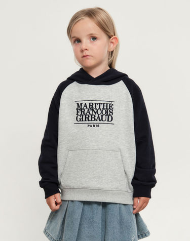마리떼 키즈 KIDS CLASSIC LOGO COLOR BLOCK RAGLAN HOODIE dark navy