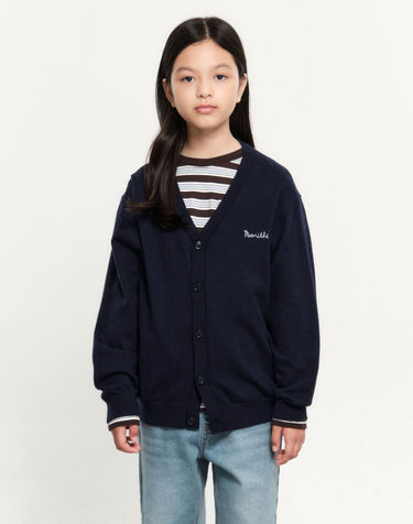 마리떼 키즈 KIDS BASIC V-NECK CARDIGAN navy