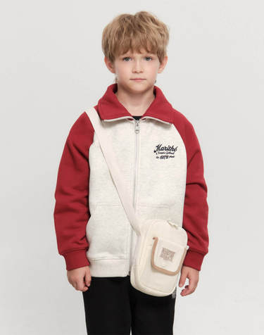 마리떼 키즈 KIDS FLAP POCKET CORDUROY CROSS BAG ivory