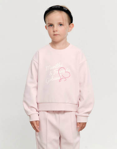 마리떼 키즈 KIDS W HAND WRITING LOGO CROP SWEATSHIRT light pink