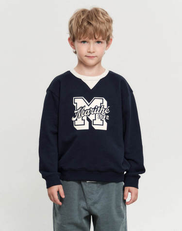 마리떼 키즈 KIDS BOLD LOGO SWEATSHIRT navy