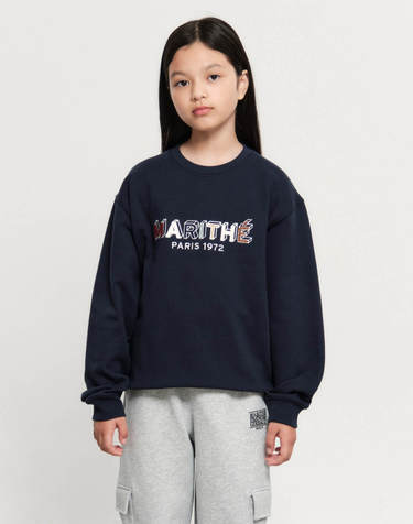 마리떼 키즈 KIDS PATCHWORK SWEATSHIRT navy