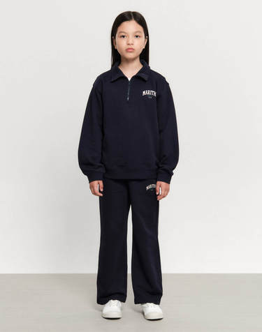 마리떼 키즈 KIDS HALF ZIP-UP SWEAT SET-UP navy