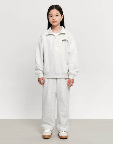 마리떼 키즈 KIDS HALF ZIP-UP SWEAT SET-UP light heather gray