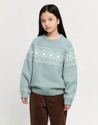 마리떼 키즈 KIDS NORDIC KNIT PULLOVER mint