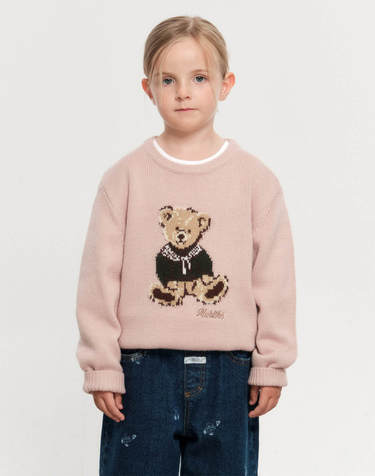마리떼 키즈 KIDS BEAR JACQUARD KNIT PULLOVER pink