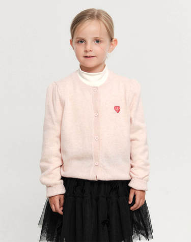 마리떼 키즈 KIDS W SCALLOP NECK CARDIGAN light pink