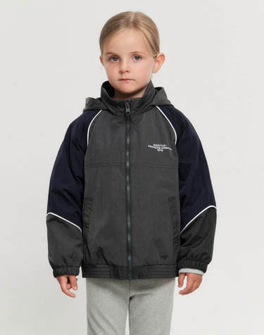 마리떼 키즈 KIDS COLOR-BLOCK WINDBREAKER charcoal