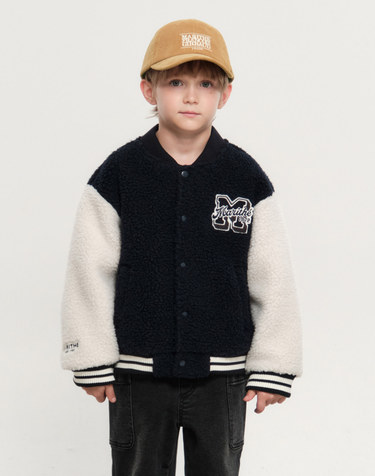 마리떼 키즈 KIDS UNI FLEECE VARSITY JACKET ivory