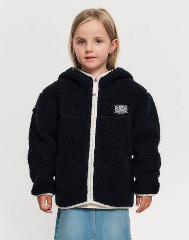 마리떼 키즈 KIDS CLASSIC LOGO FLEECE HOODIE ZIPUP navy