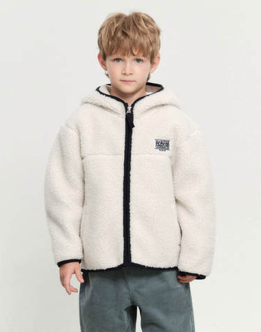 마리떼 키즈 KIDS CLASSIC LOGO FLEECE HOODIE ZIPUP ivory