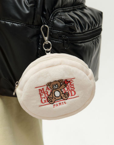 마리떼 키즈 KIDS BEAR CLASSIC LOGO POUCH KEYRING light beige
