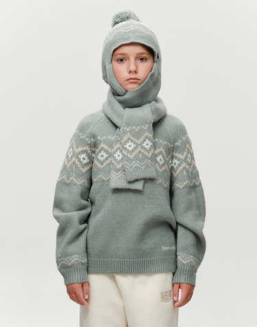 마리떼 키즈 KIDS NORDIC BALACLAVA MUFFLER mint
