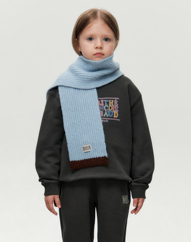 마리떼 키즈 KIDS CLASSIC LOGO KNIT MUFFLER light blue