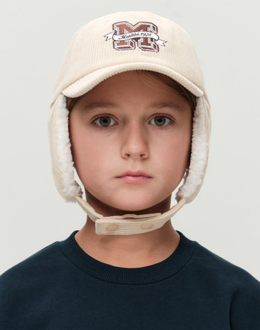 마리떼 키즈 KIDS EARFLAP CORDUROY BALLCAP beige