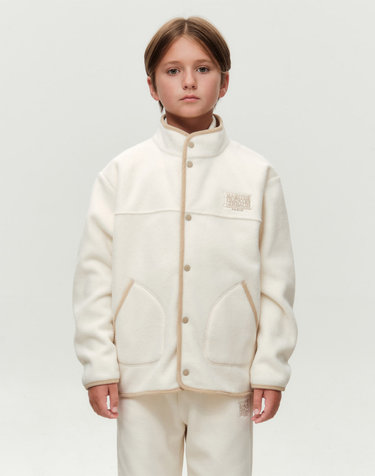 마리떼 키즈 KIDS CLASSIC LOGO LIGHT WEIGHT FLEECE JACKET ivory