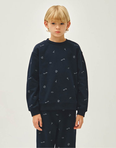 마리떼 키즈 KIDS ALL OVER SWEATSHIRTS navy