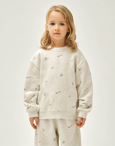 마리떼 키즈 KIDS ALL OVER SWEATSHIRTS oatmeal