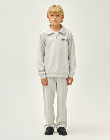 마리떼 키즈 KIDS HALF ZIPUP SWEAT SET-UP light heather gray