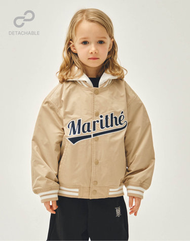 [후드탈착] 마리떼 키즈 KIDS DETACHABLE BASEBALL JACKET beige