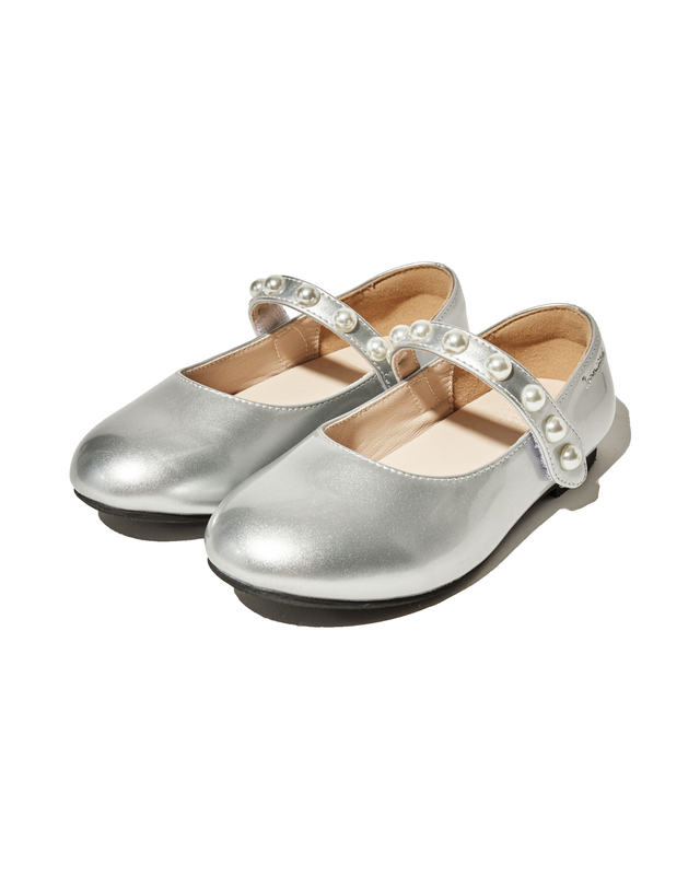 마리떼 키즈 마리떼 키즈 KIDS W LEATHER MARY JANE silver 착용컷